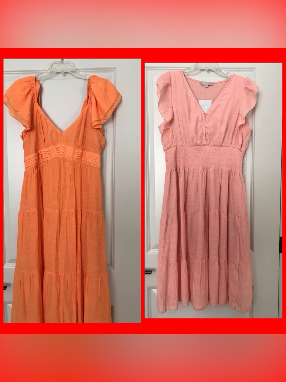 NWT- Bundle of 2 Dresses- Flutter Sleeve Midi Dresses